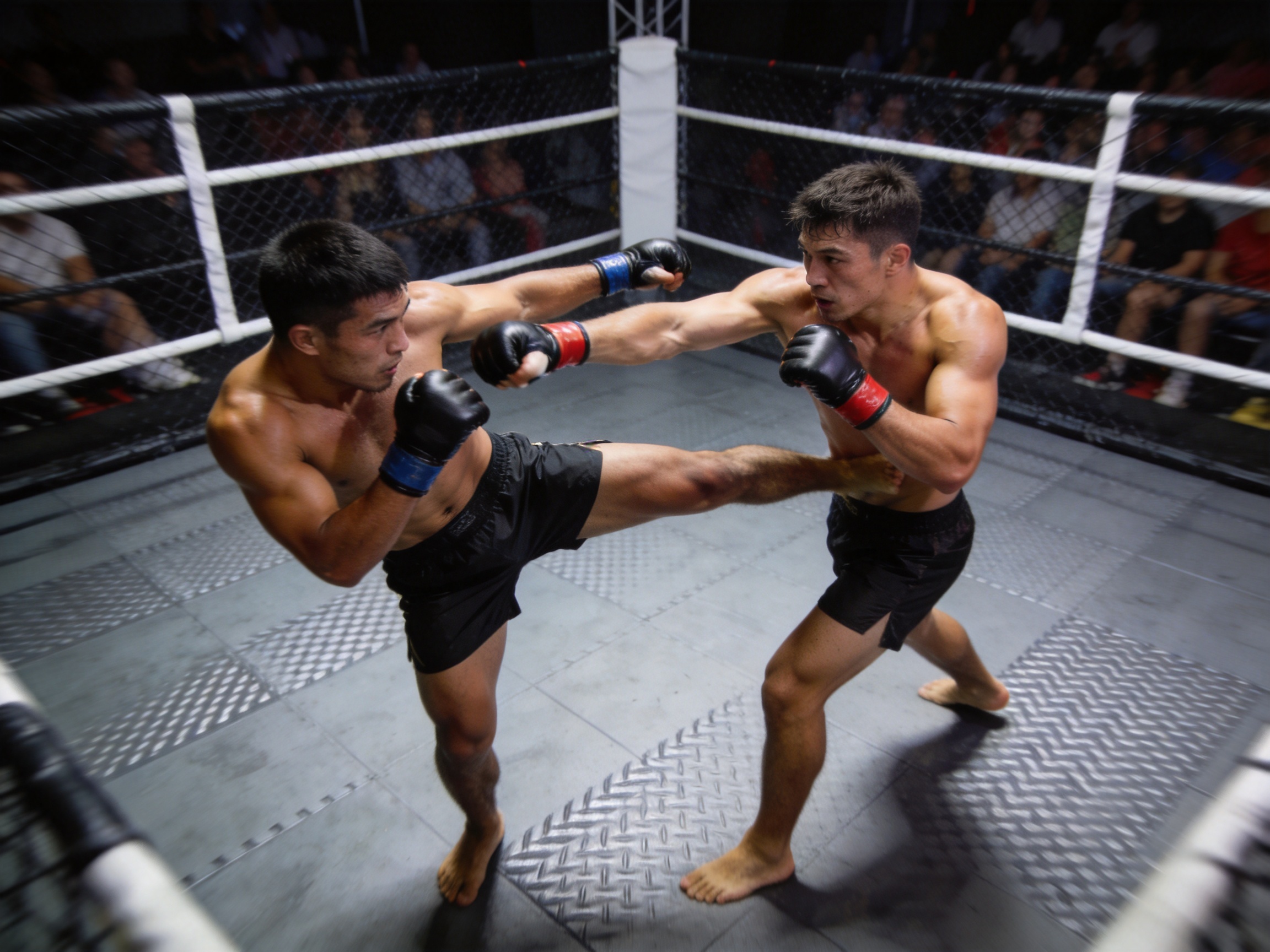 综合格斗：MMA赛事擂台，运动员竞技的震撼场景